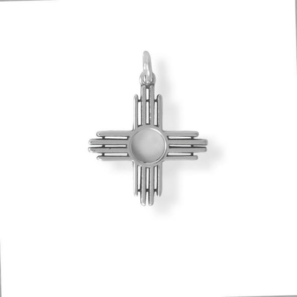 Sterling Silver Womens 1mm Box Chain Mini Zia Sun Symbol Pendant Necklace Sterling Silver Womens 1mm Box Chain Mini Zia Sun Symbol Pendant Necklace